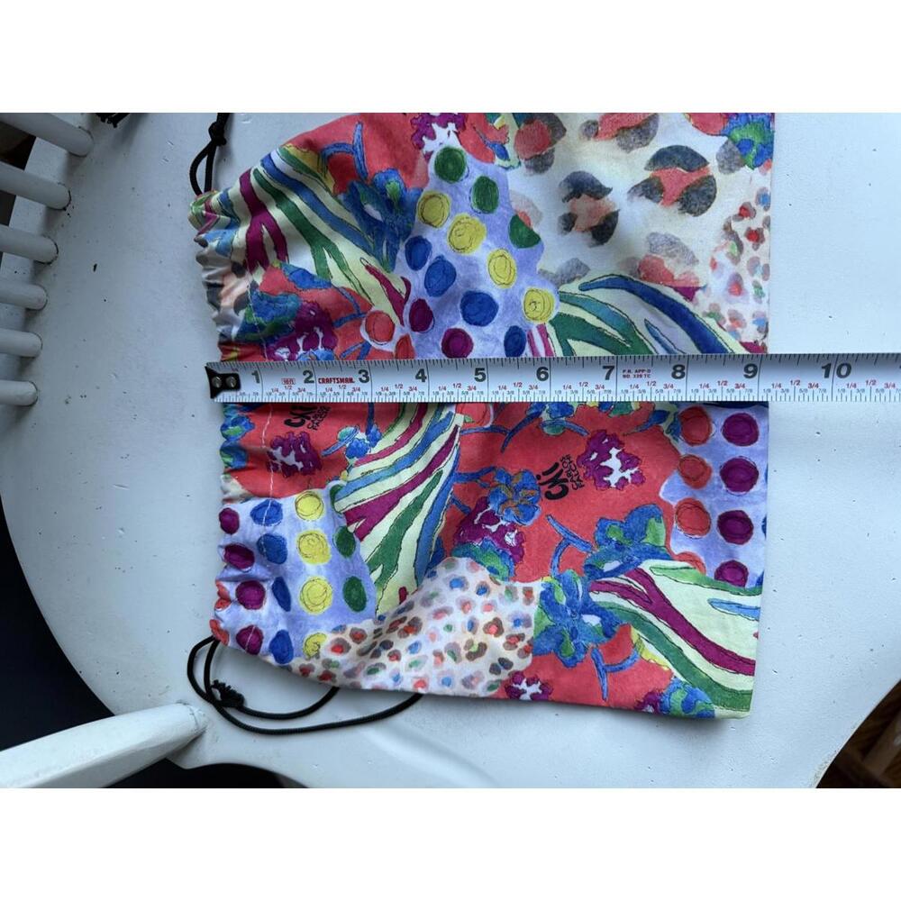 Carlos Falchi Colorful Drawstring Bag with Multicolor Pattern - Picture 3 of 5